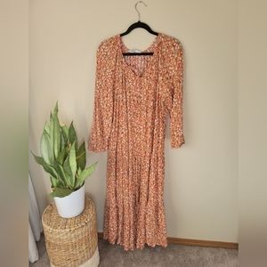 Tiered floral maxi dress